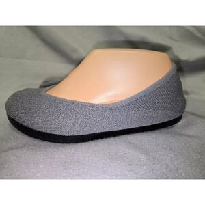 Women's Grey Knit Ballet Flats Travel Slip On Stretch Shoes Sz 8.5